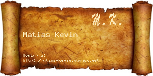 Matias Kevin névjegykártya